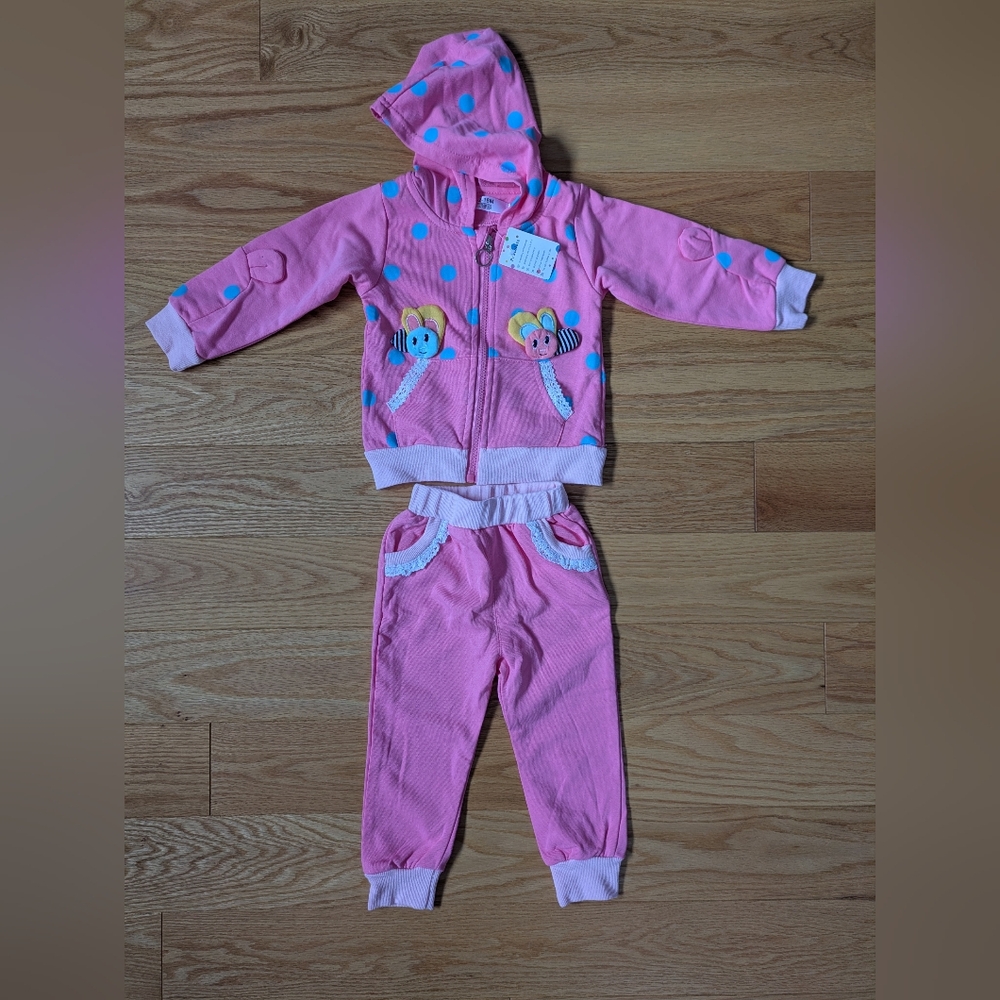 NWT Adorable Set - Hooded Baby Outfit - 12-18m